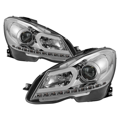 DRL Chrome Projector Headlights <br>12-13 Mercedes-Benz C300 C350 C250 C63 AMG