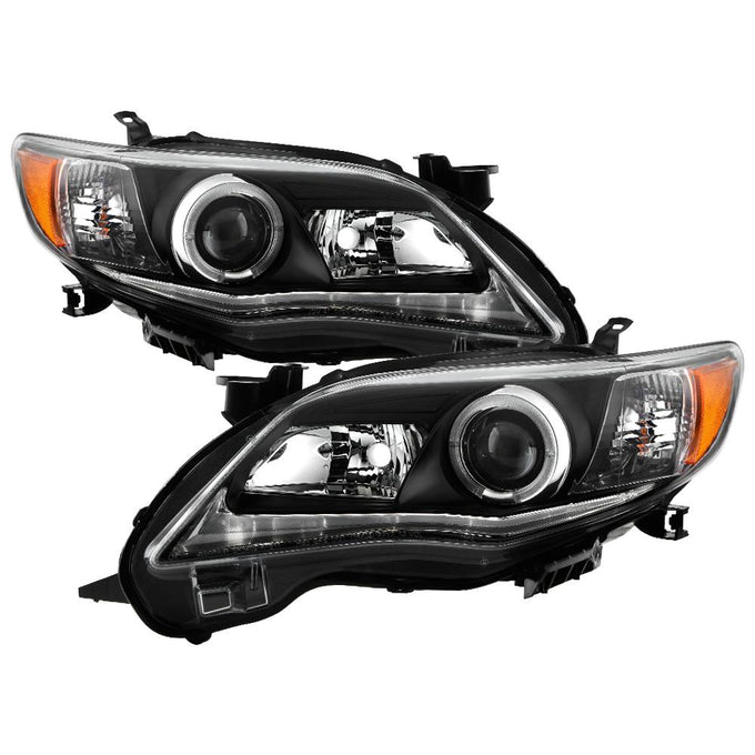 DRL LED Black Projector Headlights <br>11-13 Toyota Corolla