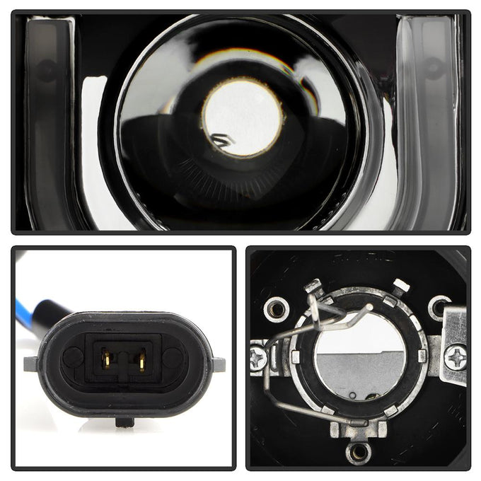 3D DRL Black Projector Headlights <br>11-13 Toyota Highlander