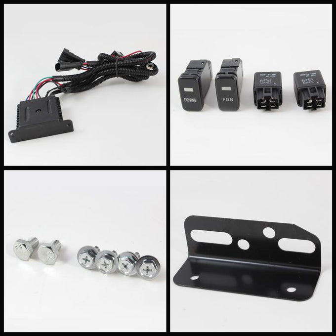Black Fog Lights With LED Daytime Running Lights W/Switch <br>07-14 Toyota FJ Cruiser