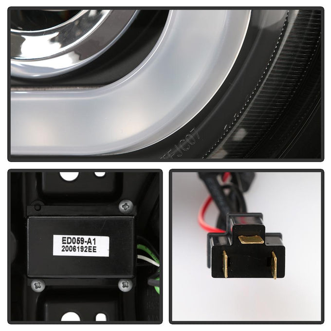 3D DRL LED Black Projector Headlights <br>07-14 Toyota FJ Cruiser