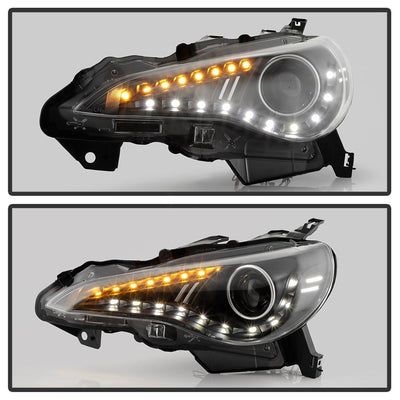 DRL LED Black Projector Headlights <br>13-16 Scion FR-S 17-19 Toyota 86