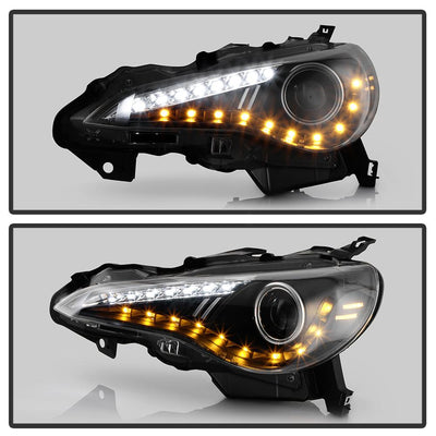 DRL LED Black Projector Headlights <br>13-19 Subaru BRZ