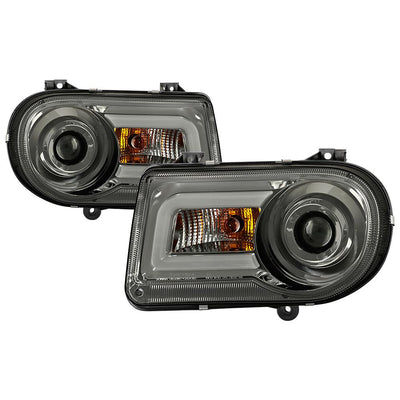 LED DRL Smoke Projector Headlights <br>05-10 Chrysler 300