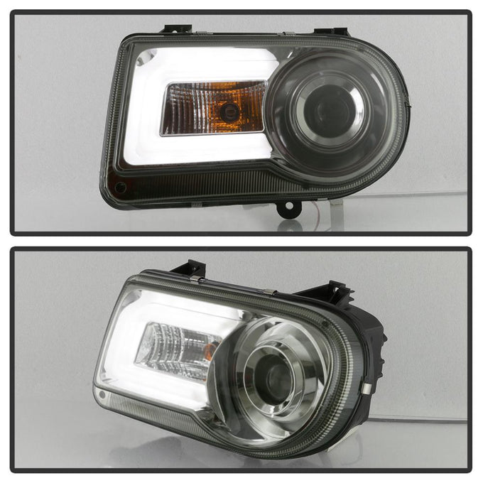 LED DRL Smoke Projector Headlights <br>05-10 Chrysler 300
