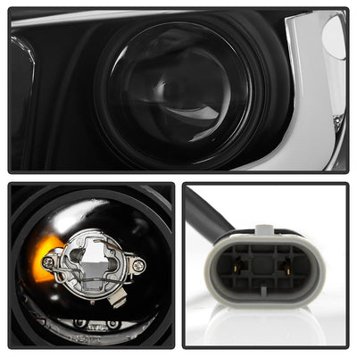 Light Bar DRL Black Projector Headlights <br>12-14 Honda Civic