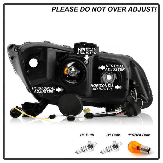 Light Bar DRL Black Projector Headlights <br>12-14 Honda Civic