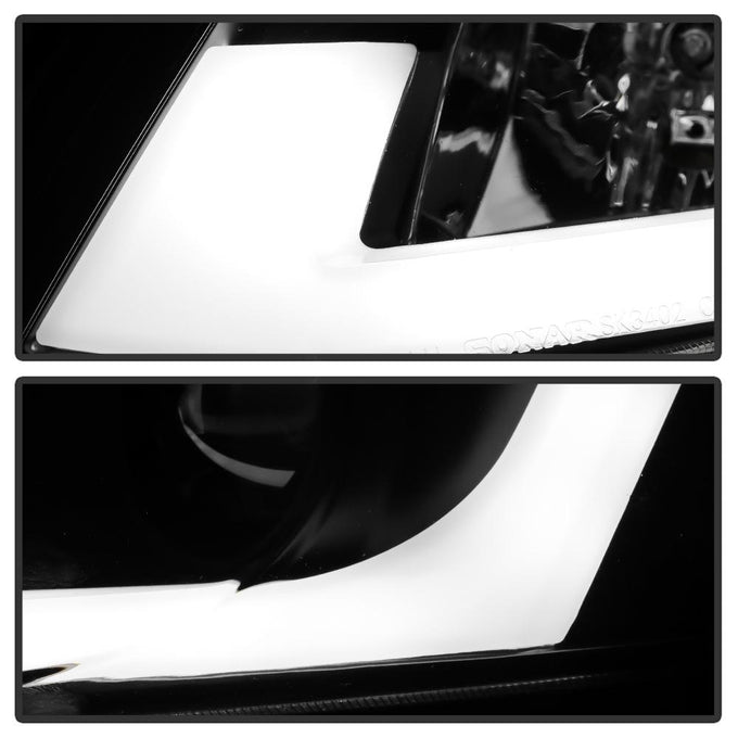 Light Bar DRL Black Projector Headlights <br>12-14 Honda Civic