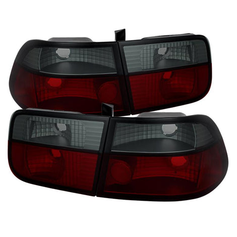 Red Smoke Crystal Tail Lights <br>96-00 Honda Civic