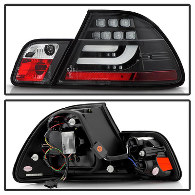 Black LED Tail Lights <br>04-06 BMW 325Ci 330Ci M3