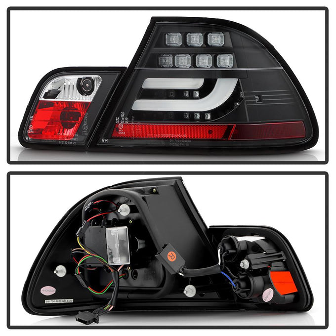 Black LED Tail Lights <br>04-06 BMW 325Ci 330Ci M3