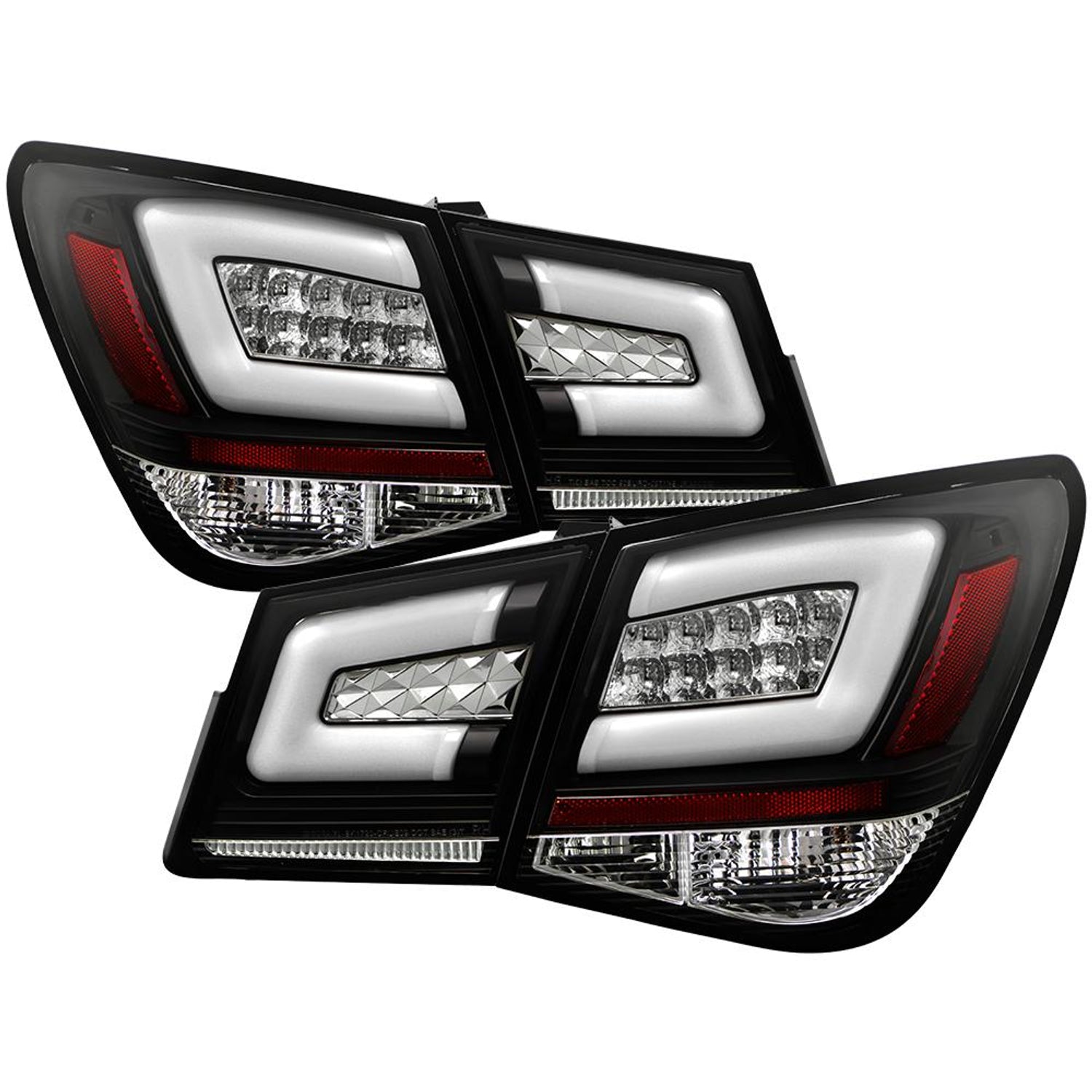 Black LED Tail Lights <br>11-15 Chevrolet Cruze 16 Chevrolet Cruze Limited
