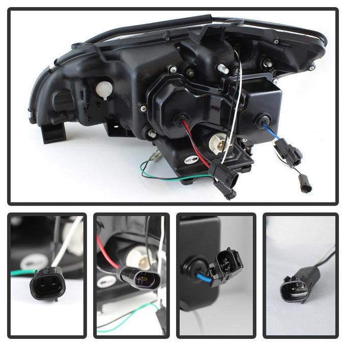 DRL LED Black Projector Headlights <br>04-06 Lexus RX330