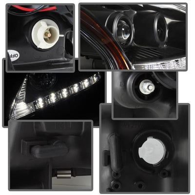 DRL LED Black Projector Headlights <br>04-06 Lexus RX330