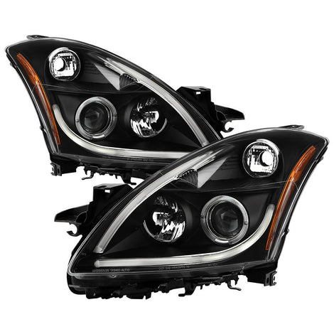 Light Tube DRL Black LED Halo Projector Headlights <br>10-12 Nissan Altima
