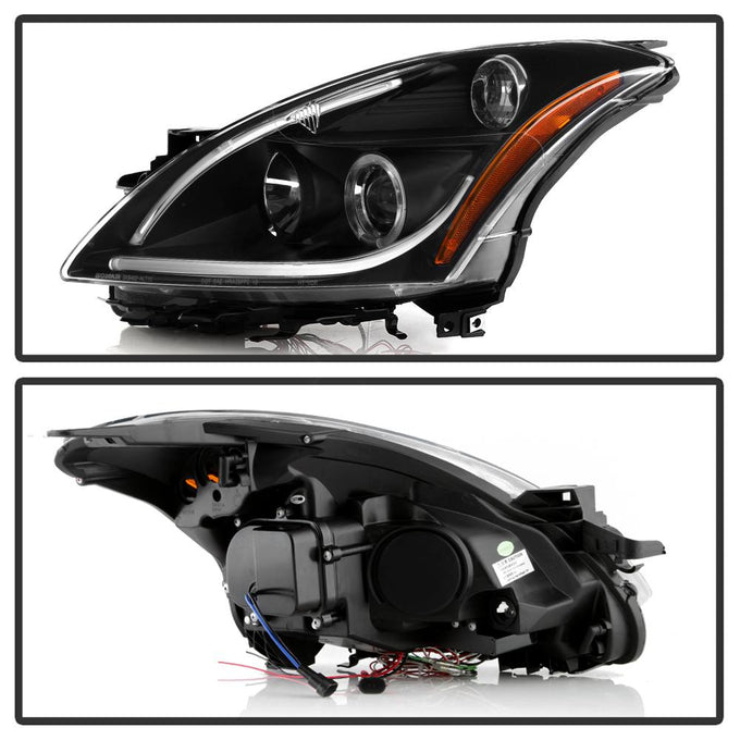 Light Tube DRL Black LED Halo Projector Headlights <br>10-12 Nissan Altima