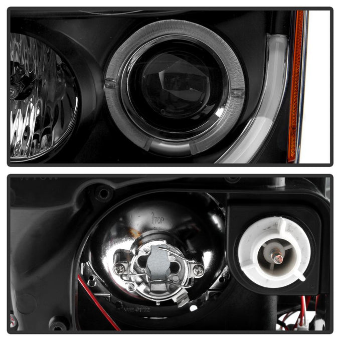 Light Tube DRL Black LED Halo Projector Headlights <br>10-12 Nissan Altima