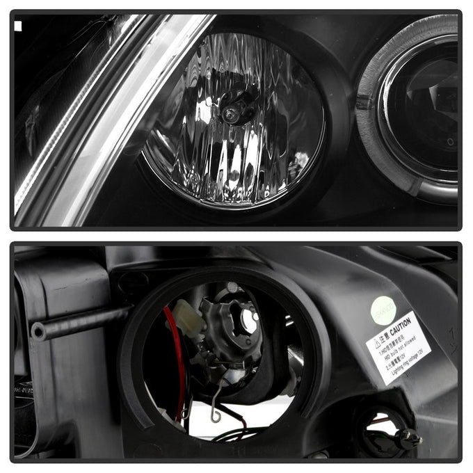 Light Tube DRL Black LED Halo Projector Headlights <br>10-12 Nissan Altima