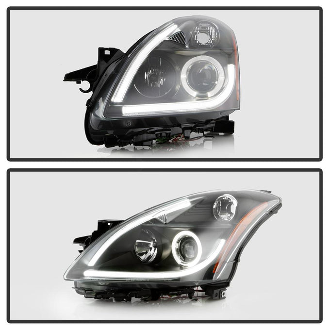 Light Tube DRL Black LED Halo Projector Headlights <br>10-12 Nissan Altima