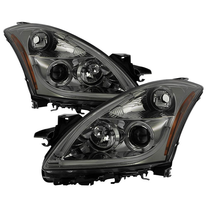 Light Tube DRL Smoke LED Halo Projector Headlights <br>10-12 Nissan Altima