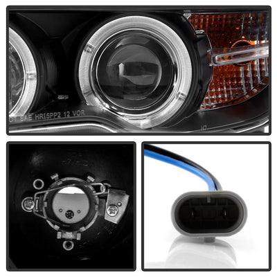 LED Halo Black Projector Headlights <br>04-06 BMW 325Ci 330Ci M3