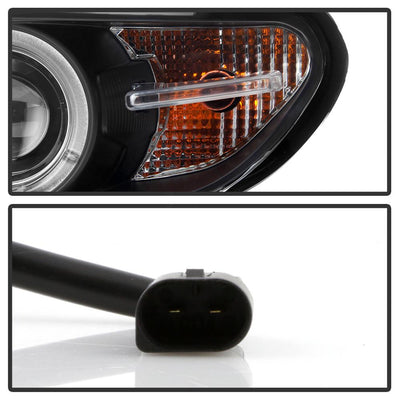 LED Halo Black Projector Headlights <br>04-06 BMW 325Ci 330Ci M3