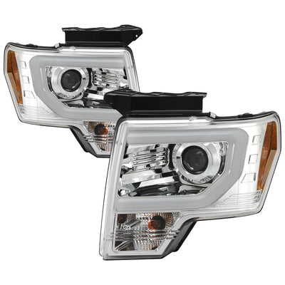 Light Bar DRL Chrome Projector Headlights <br>09-14 Ford F-150