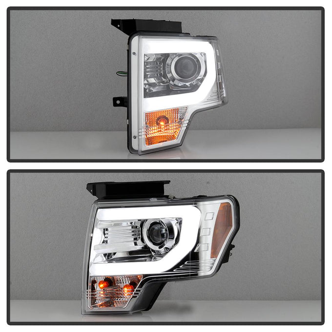 Light Bar DRL Chrome Projector Headlights <br>09-14 Ford F-150
