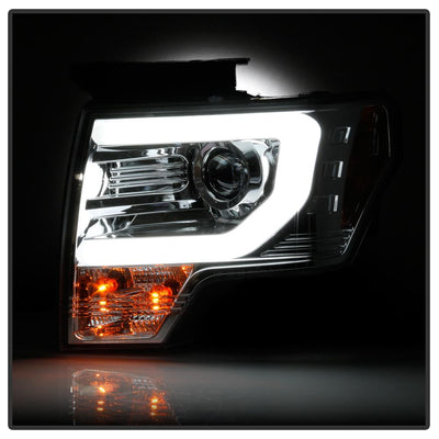 Light Bar DRL Chrome Projector Headlights <br>09-14 Ford F-150