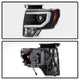 Light Bar DRL Black Projector Headlights <br>09-14 Ford F-150