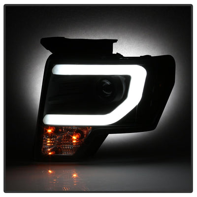 Light Bar DRL Black Projector Headlights <br>09-14 Ford F-150