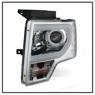 Light Bar DRL Chrome Projector Headlights <br>13-14 Ford F-150