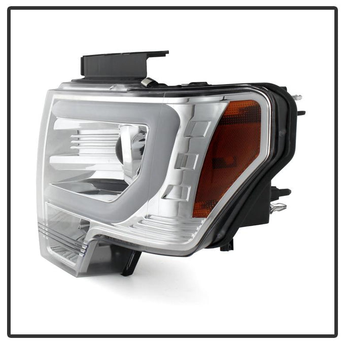 Light Bar DRL Chrome Projector Headlights <br>13-14 Ford F-150