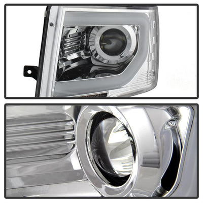 Light Bar DRL Chrome Projector Headlights <br>13-14 Ford F-150