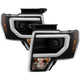 Light Bar DRL Black Projector Headlights <br>13-14 Ford F-150