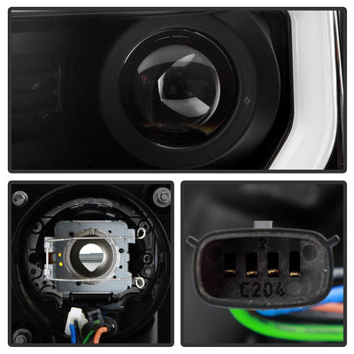 Light Bar DRL Black Projector Headlights <br>13-14 Ford F-150