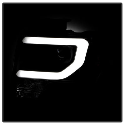 Light Bar DRL Black Projector Headlights <br>13-14 Ford F-150