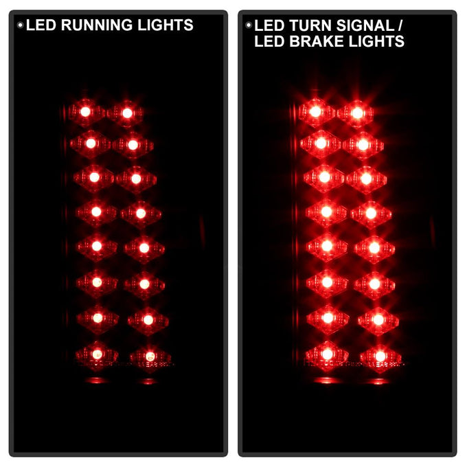 Black Smoke LED Tail Lights <br>88-98 Chevy GMC C/K-Series