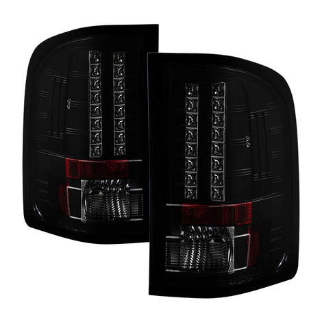 Black Smoke LED Tail Lights <br>07-13 Chevy Silverado, GMC Sierra 14 GMC Sierra 2500 HD