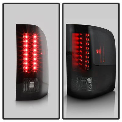 Black Smoke LED Tail Lights <br>07-13 Chevy Silverado, GMC Sierra 14 GMC Sierra 2500 HD