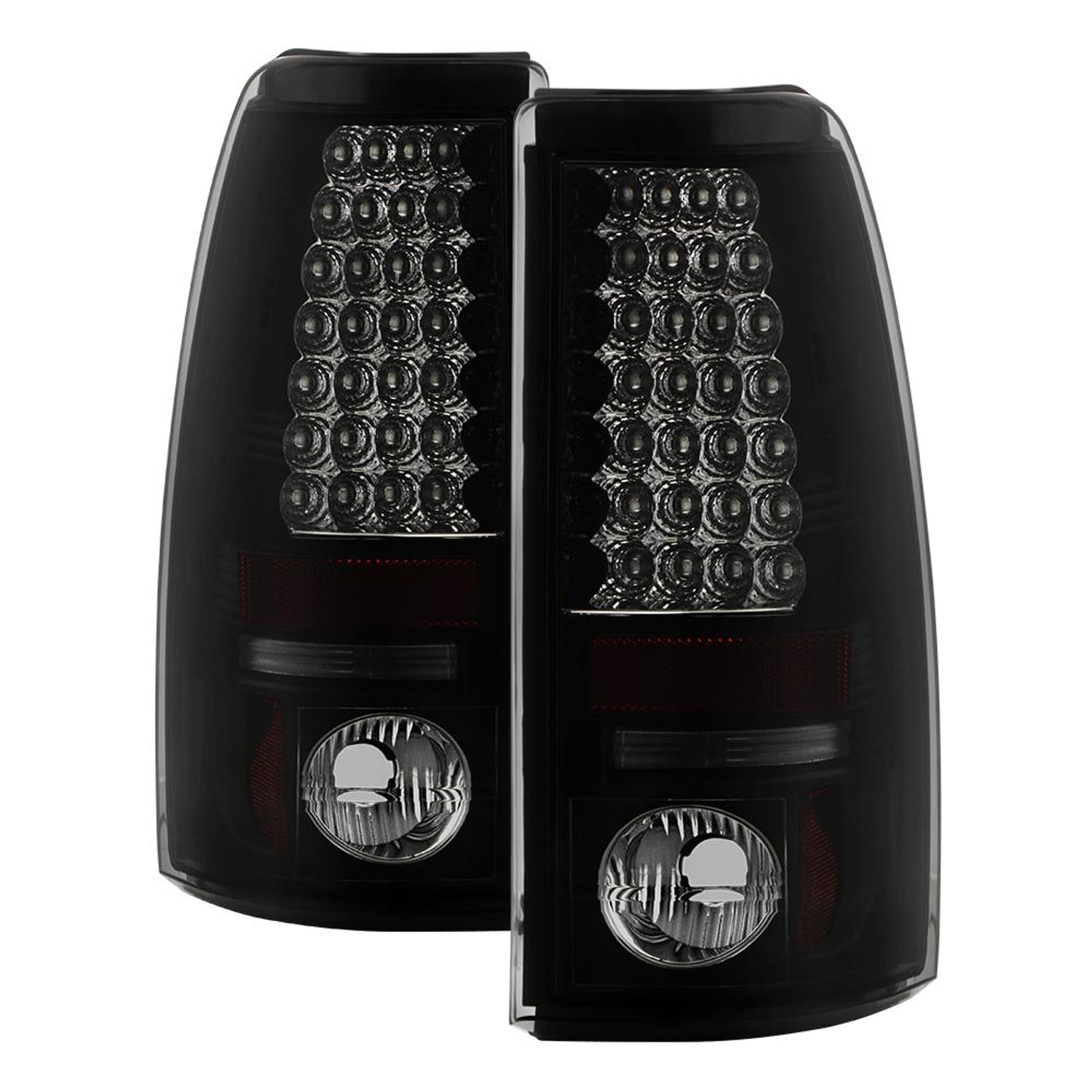 Black Smoke LED Tail Lights <br>99-02 Chevy Silverado, GMC Sierra 1500 2500 3500