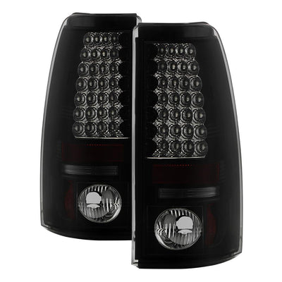 Black Smoke LED Tail Lights <br>99-02 Chevy Silverado, GMC Sierra 1500 2500 3500