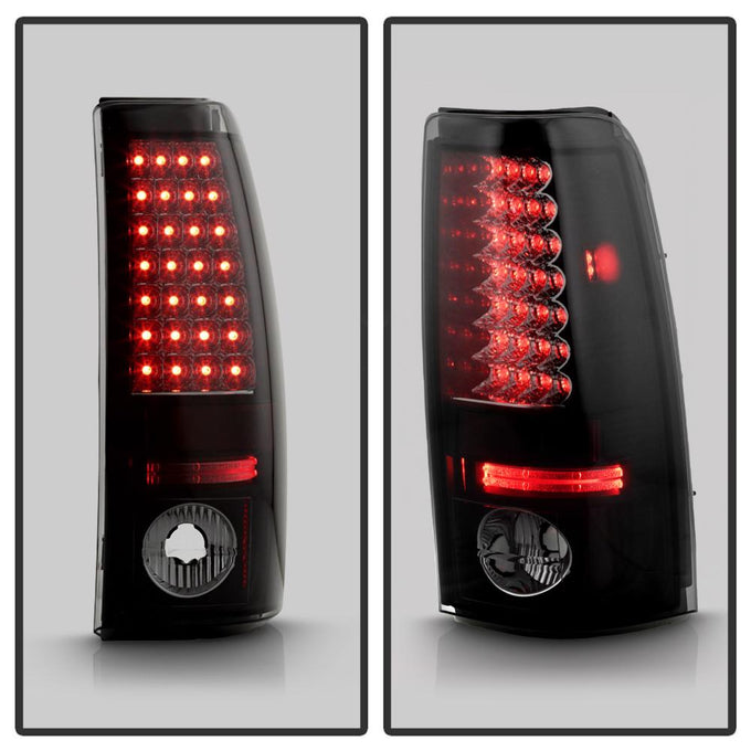 Black Smoke LED Tail Lights <br>99-02 Chevy Silverado, GMC Sierra 1500 2500 3500