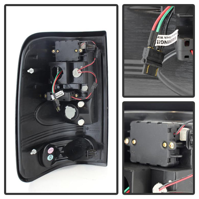 Black Smoke LED Tail Lights <br>04-08 Ford F-150