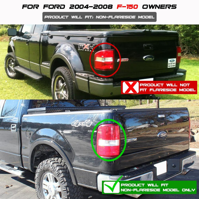 Black Smoke LED Tail Lights <br>04-08 Ford F-150
