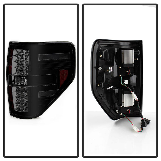 Black Smoke LED Tail Lights <br>09-14 Ford F-150
