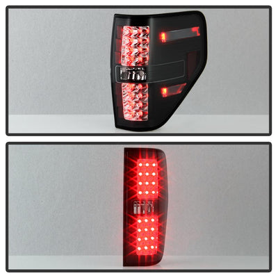 Black Smoke LED Tail Lights <br>09-14 Ford F-150