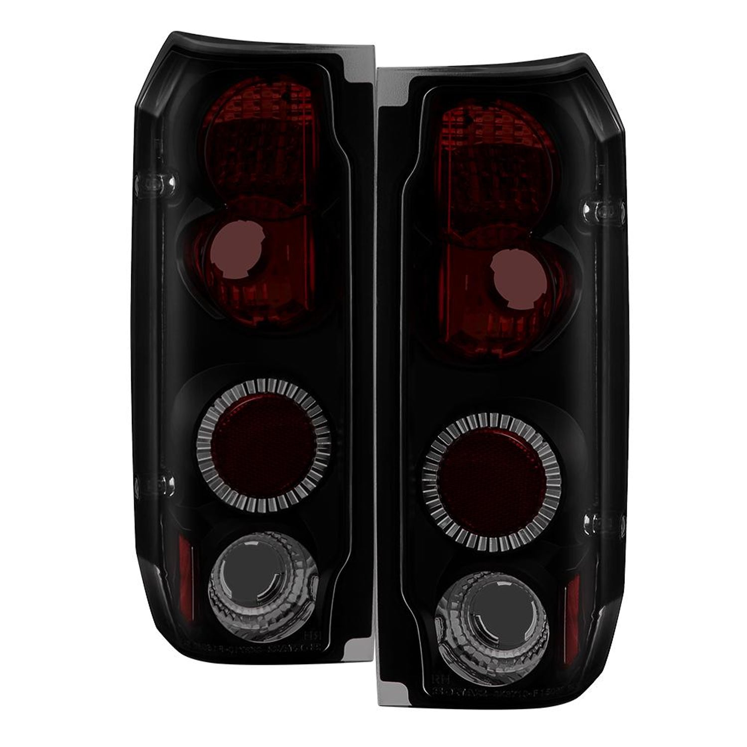 Black Smoke Euro Style Tail Lights <br>87-96 Ford F-150 88-96 Ford Bronco