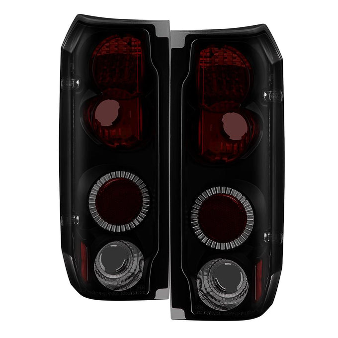 Black Smoke Euro Style Tail Lights <br>87-96 Ford F-150 88-96 Ford Bronco