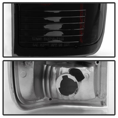 Black Smoke Euro Style Tail Lights <br>97-03 Ford F150, 99-07 F250-550 Super Duty